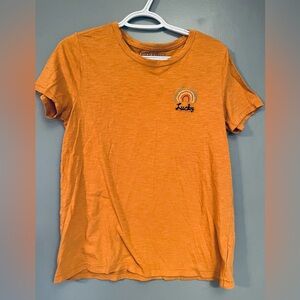 Lucky Brand Graphic Burnt Orange Gold Tee